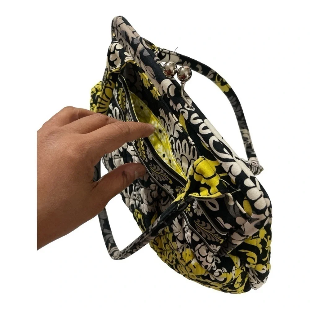 Vera Bradley Satchel Purse Quilted Cotton Chrome Frame Closure